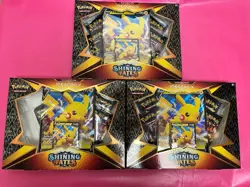 ✅POKEMON: LOT OF 3 Shining Fates Pikachu V Collection Box NEW FACTORY SEALED - Image 1
