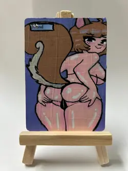 Magic MTG Altered Painted Island Land Squirrel Girl Anime Girl - Image 1