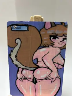 Magic MTG Altered Painted Island Land Squirrel Girl Anime Girl - Image 3