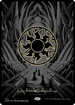 Plains (365) (Oil Slick Raised Foil) [Phyrexia: All Will Be One] Foil Near Mint - Image 1