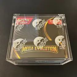 Pokemon TCG: Mega Evolution Factory Sealed Enhanced Booster Box w/ Acrylic Case - Image 1