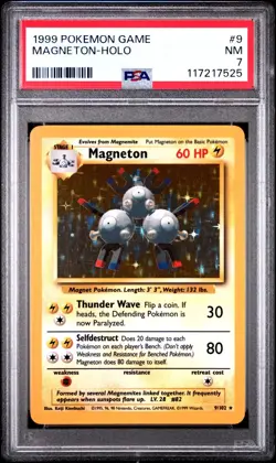 1999 Pokemon Game Magneton 9/102 Holo PSA 7 - Image 1