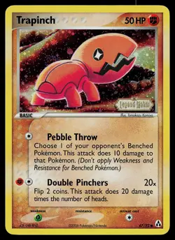 Pokemon Card - Trapinch Legend Maker 67/92 Common Reverse Holo Stamped - Image 1