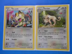 Persian 89/114 & Meowth 88/114 Pokemon card XY Steam Siege NM - Image 1