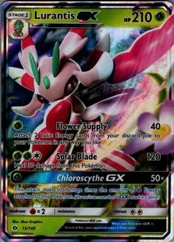 Lurantis GX SM Base Set 15/149 Pokemon TCG Card Ultra Rare NM - Image 1