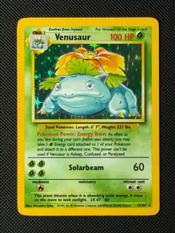 Pokemon Cards Venusaur 15/102 Holo Base Set Rare MP - Image 1