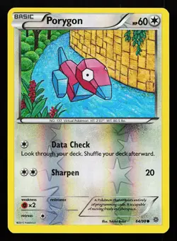 Porygon 64/98 Reverse Holo Ancient Origins Pokemon Card - Image 1