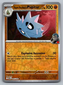 Pokemon TCG SV10: Destined Rivals Team Rocket's Pupitar 095/182 Reverse Holo - Image 1