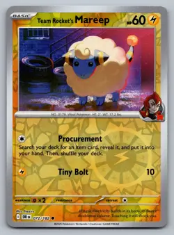 Pokemon TCG SV10: Destined Rivals Team Rocket's Mareep 072/182 Reverse Holo - Image 1
