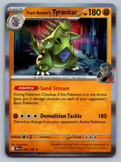 Pokemon TCG SV10: Destined Rivals Team Rocket's Tyranitar 096/182 - Image 1