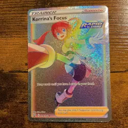 Pokemon Korrina's Focus Trainer Full Art Rapid Strike Secret Rare Holo 174/163 - Image 1