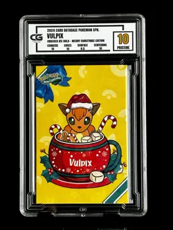 2024 Pokemon CG 10 Pristine VULPIX Christmas Data TCG XMAS Holiday CGC PSA - Image 1