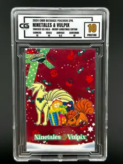 2024 Pokemon CG 10 Pristine VULPIX NINETAILS Christmas TCG XMAS Holiday CGC PSA - Image 1