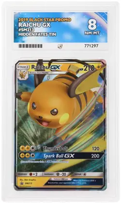 Pokemon HIDDEN FATES PROMO RAICHU GX 2019 #SM213 - ACE 8 NM/MT - Image 3
