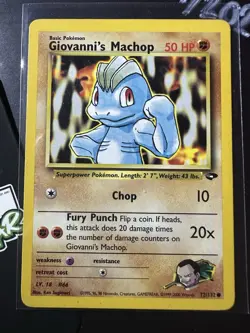 Giovanni’s Machop 72/132, Gym Challenge, Pokemon TCG, WOTC, 2000, Common, NM - Image 1