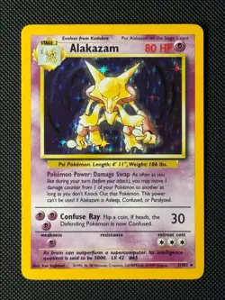 Pokemon Cards Alakazam 1/102 Holo Base Set Rare LP - Image 1