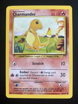 Charmander Pokemon 1999 Base Set Unlimited Common 46/102 NM - Image 1