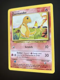 Charmander Pokemon 1999 Base Set Unlimited Common 46/102 NM - Image 2
