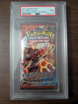 PSA 9 XY Primal Clash Foil Booster Pack Groudon 2015 Pokemon International MINT - Image 1
