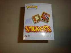 1999 Nintendo Artbox Pokemon Stickers Pack Box of 30 Factory Sealed Packs 601139116206 - Image 1