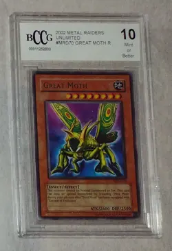 YU-GI-OH! Great Moth MRD-070 BCCG Graded 10 Rare Unlimted - Image 1