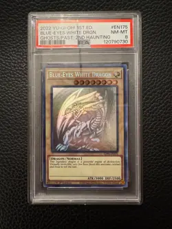 Yugioh 2022 Blue-Eyes White Dragon GFP2-EN175 (Ghost Rare) 1st Ed. PSA 8 - Image 1