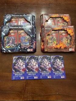 One Piece Illustration Box Vol 5 & 6 Lot of 4 Plus 4 Packs Brand New Sealed! - Image 1
