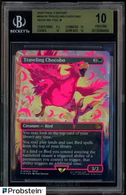 2025 Final Fantasy #0551B Traveling Chocobo Neon Ink Pink Foil M BGS 10 PRISTINE - Image 1