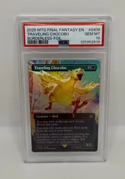 2025 MTG Final Fantasy Traveling Chocobo Borderless FOIL #0406 PSA 10 GEM - Image 1