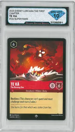 2023 Disney Lorcana TE KA THE BURNING ONE #126 Super Rare 💎 DSG 10 Gem Mint - Image 1