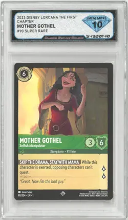 Lorcana The First Chapter MOTHER GOTHEL SELFISH MANIPULATOR #90💎DSG 10 Gem Mint - Image 1