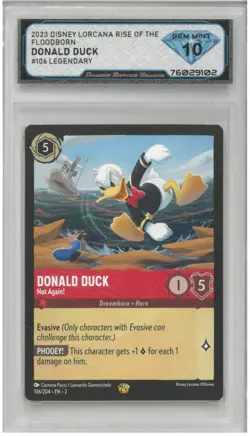 2023 Disney Lorcana DONALD DUCK NOT AGAIN! #106 Legendary 💎 DSG 10 Gem Mint - Image 1