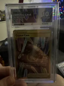 Pokemon Evolving Skies Gold Secret Card Crystal Cave 230/203 Gem Mint Ace 10 - Image 3