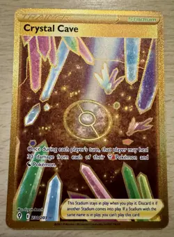 Pokemon TCG Crystal Cave 230/203 Evolving Skies Secret Rare Gold Card - Image 1
