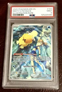 2025 Pokemon S&V MISTY'S PSYDUCK #193/182 PSA 9 MINT Destined Rivals TCG - Image 1