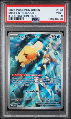 2025 Pokemon S&V Destined Rivals Misty's Psyduck #193/182 PSA 9 - Image 1