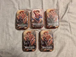 One Piece Card Game Tin Pack Set Vol. 2. Lot Of 5 Tins Sealed OP-13 - Image 1