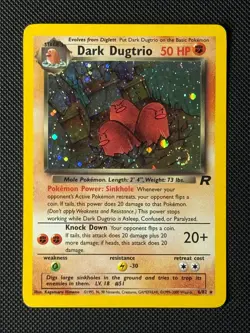 Pokemon Cards Dark Dugtrio 6/82 Team Rocket Holo SWIRL Rare NM - Image 1