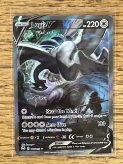 Pokemon Lugia V Ultra Rare Holo Basic Dragon Card 186/195 Silver Tempest - Image 1