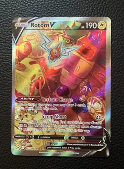 Pokemon TCG Rotom v Lost Origin Alternate Art Holo Ultra Rare Card 177/196 - Image 1