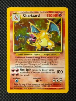 Pokemon Cards Charizard 4/102 Holo Base Set Rare MP 2 - Image 1