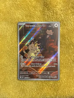 Pokemon TCG Team Rockets Meowth Card 203/182 Destined Rivals NM+ Condition - Image 1