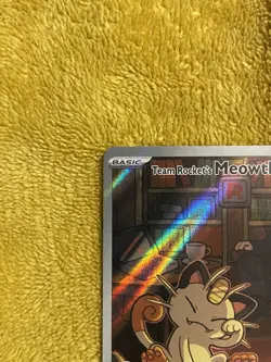 Pokemon TCG Team Rockets Meowth Card 203/182 Destined Rivals NM+ Condition - Image 2
