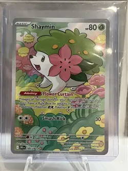 Pokemon TCG Shaymin Holo Card Illustration Rare, 185/182, Destined Rivals Series - Image 1