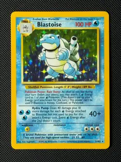 Pokemon Cards Blastoise 2/102 Holo Base Set Rare MP - Image 1