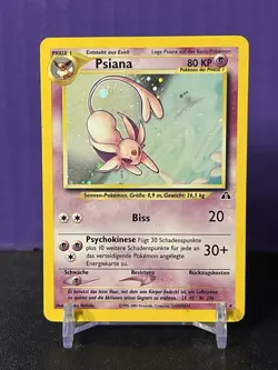Pokemon Card - Psiana (Espeon) 1/75 Neo Discovery German Holo Rare LP/MP - Image 1