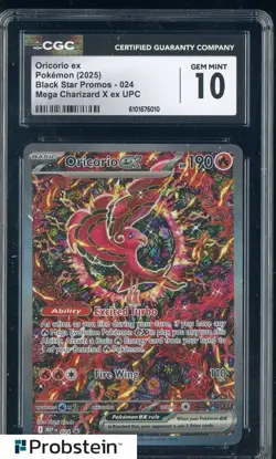 2025 Pokemon Mega Charizard X Ex UPC Black Star Promos #024 Oricorio Ex CGC 10 - Image 1