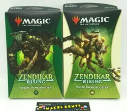 Magic: The Gathering-Zendikar Rising-GREEN & WHITE Theme Booster Pack - NEW! - Image 1