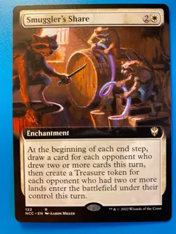 MTG 1x EXTENDED ART Smuggler's Share 122 Commander Streets of New Magic x1 NM - Image 1