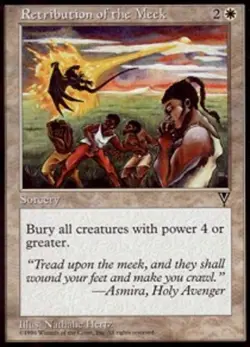 1x Retribution of the Meek Moderate Play, English Visions MTG Magic - Image 1